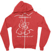 happiness is being loved by a cat Zipper Hoodie