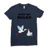 Baby On Board with Stork Ladies Fitted T-Shirt