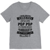 Super Cool Pop Pop Of A Freaking Awesome Granddaughter V-Neck Tee