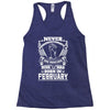 Never Underestimate Dog Rescuer Who Was Born February Racerback Tank