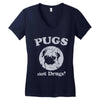 pugs not drugs Women's V-Neck T-Shirt