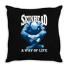 skinhead a way of life blue ideal birthday gift present. Throw Pillow