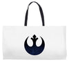 rebel logo with space pattern Weekender Totes