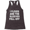 i flexed and the sleeves fell off Racerback Tank