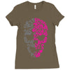 two coloured patterned skull   mens funny Ladies Fitted T-Shirt