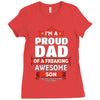 proud dad son Ladies Fitted T-Shirt