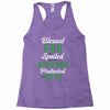 blessed god by spoiled by my husband protected by both Racerback Tank