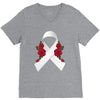 lung cancer white ribbon V-Neck Tee