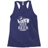 beer does not ask questions Racerback Tank