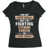 I am Not Super Woman But I'm Fighting Uterine Cancer So Close Enough Women's Triblend Scoop T-shirt
