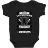 Never Underestimate the Strength of a Melanoma Cancer Warrior Baby Bodysuit