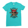 pirate zombie skull Ladies Fitted T-Shirt