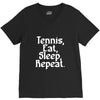 tennis eat sleep repeat V-Neck Tee