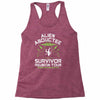alien abductee survivor tour ufo nerd geek comic funny Racerback Tank
