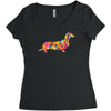 dachshund flower 2 Women's Triblend Scoop T-shirt