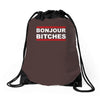 bonjour bitches Drawstring Bags