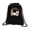 drinking buddies Drawstring Bags