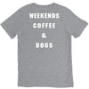weekends coffe and dogs white back V-Neck Tee