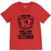 Never Underestimate Old Man Who Was Born October V-Neck Tee