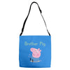 peppa pig brother pig Adjustable Strap Totes