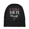 i stole her heart couple Baby Beanies