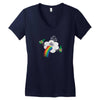 Rainbow Puke Women's V-Neck T-Shirt