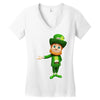 DABBİNG LEPRECHAUN Women's V-Neck T-Shirt