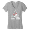 battle ground chicken dinner Women's V-Neck T-Shirt