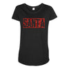 santa red glitter Maternity Scoop Neck T-shirt