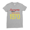 awesome since november 1970 Ladies Fitted T-Shirt