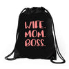 wife boss mom Drawstring Bags