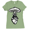 heart and nuclear explosion Ladies Fitted T-Shirt
