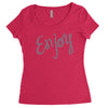 cute enjoy Women's Triblend Scoop T-shirt