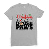 christmas dogs and paws Ladies Fitted T-Shirt