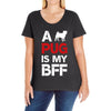 a pug is my bff Ladies Curvy T-Shirt