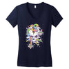flying rainbow skull island Women's V-Neck T-Shirt
