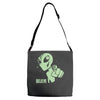 alien believe space sci fi ufo nerd Adjustable Strap Totes
