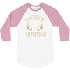 i'd rather be hunting deer antlers ammo hunt gear merica cool 3/4 Sleeve Shirt