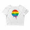 rainbow colored stripes dot running splashes Crop Top