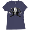 viking skull Ladies Fitted T-Shirt