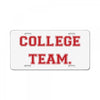 College Team License Plate