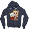 triple beagle portrait Zipper Hoodie