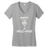 happy hallo wine Women's V-Neck T-Shirt