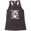 my pointer rides shotgun Racerback Tank