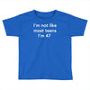 i'm not like most teens i'm 47 Toddler T-shirt