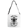 ride fast die young Adjustable Strap Totes