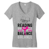 Reading Yoga Wine Balance Women's V-Neck T-Shirt