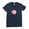 happy pig Ladies Fitted T-Shirt