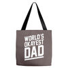 world's okayest dad funny Tote Bags