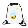 totoro sunflower Drawstring Bags